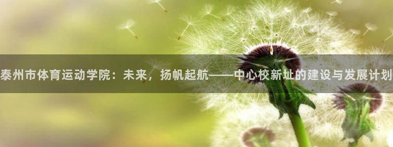 谈球吧：泰州市体育运动学院：未来，扬帆起航——中心校新址的建设与发展计划
